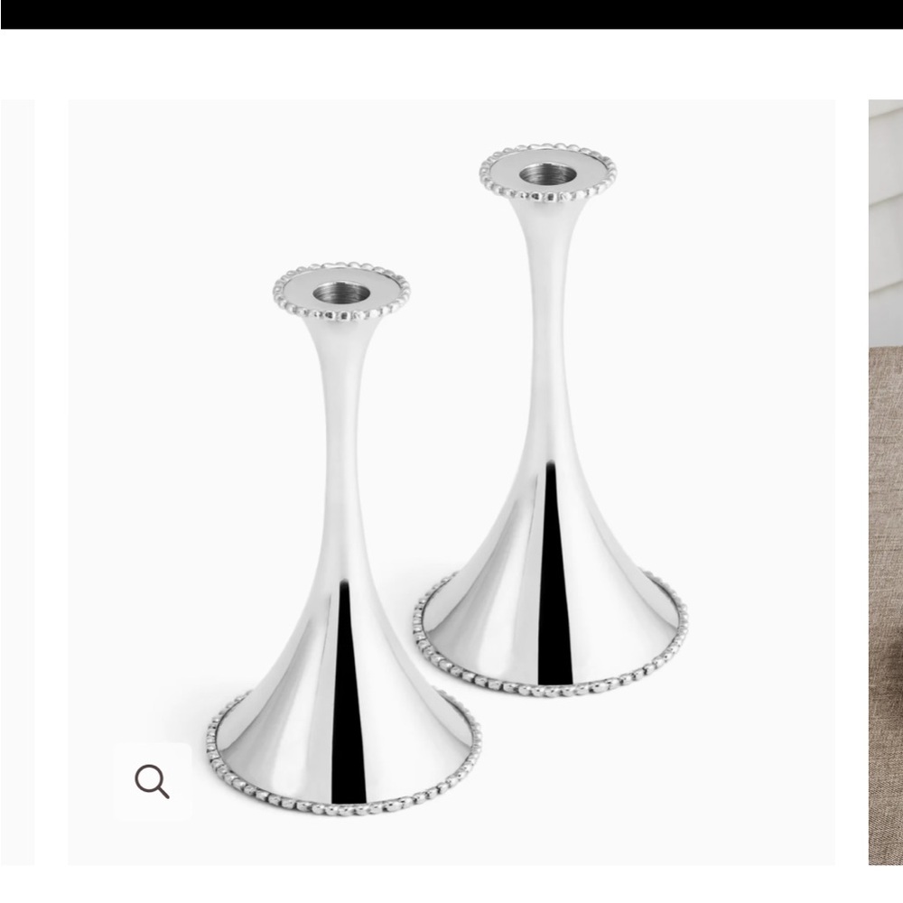 Michael Aram Molten collection Silver Candle Holders
